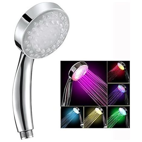 Lumières LED à Changement de Couleurs Pomme de Douche, Salle de Bains Pommes de Douche à LED 7 Couleurs Changement Automatique des Lumières LED Pomme de Douche à Main (1/3)