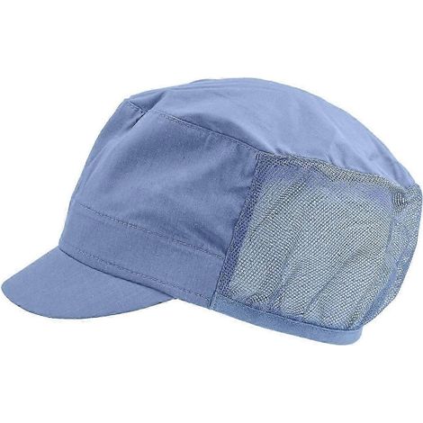 Chapeau de travail unisexe anti-poussière, respirant, en maille ajourée, léger, empêche la chute des cheveux, pour produits alimentaires-Light blue