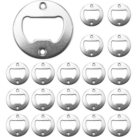 Kit d'inserts ouvre-bouteilles, 20 pièces rondes, pour porte-clés, clé à bière, ouvre-bocal et tire-bouchon. (1/5)