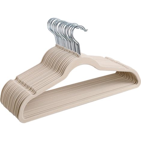 Cintres en velours de qualité supérieure, antidérapants - Cintres en velours peu encombrants pour vêtements et manteaux (10 pièces) (1/5)