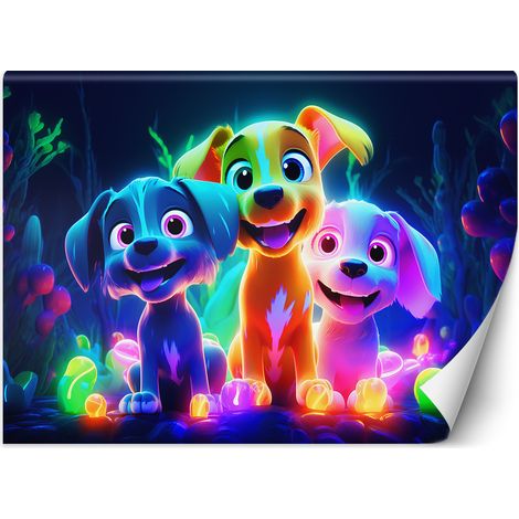 Fototapete Neon-Hunde 450x315 cm (1/5)