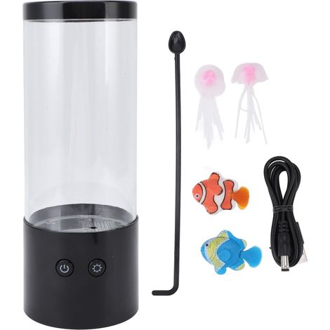 Lampe LED USB silencieuse en forme de méduse, lumière colorée pour Aquarium, salon, chambre à coucher, bureau (1/5)