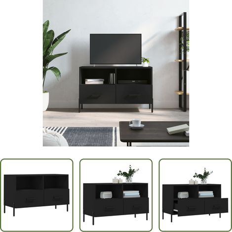 vidaXL Wohnzimmermöbel - TV-Schrank Schwarz 80x36x50 cm Holzwerkstoff (1/5)