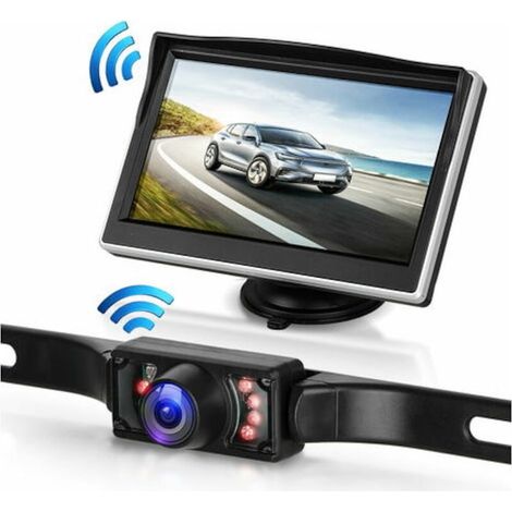 Caméra de vue arrière sans fil de 5 pouces de vision de nuit réglable, charge rapide et fiable, transfert stable et performant (1/4)