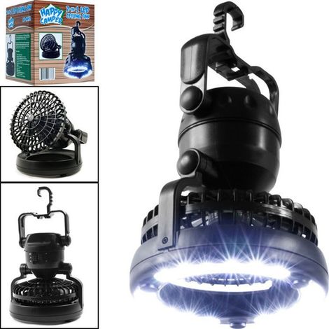 Lampe de tente avec ventilateur LED 18 LED - Éclairage multifonctionnel pour le camping en extérieur (1/3)