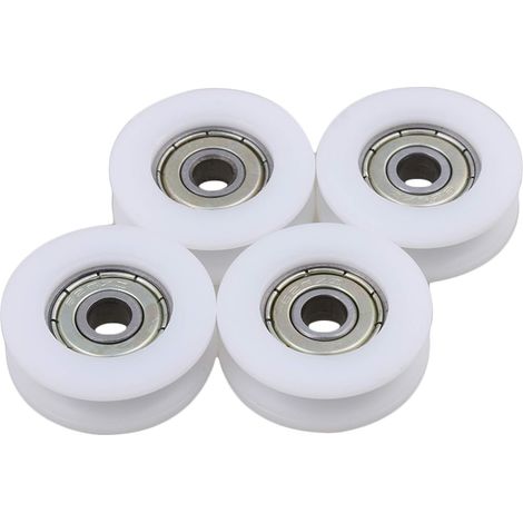 4Stück 6x30x10mm flach Kunststoff beschichtet versiegelten Lager Stahl 626ZZ tiefe U-Nut Führungsrolle Schienen Kugel rollendes Lagerrad weiß
