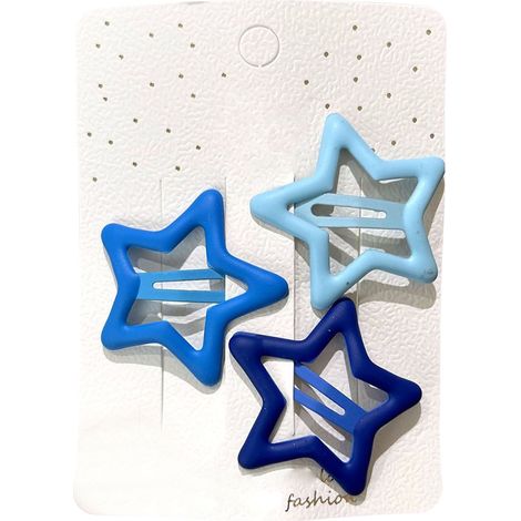 Épingles à cheveux étoile creuse Star Snap, barrettes étoilées multicolores, pinces mignonnes pour coiffure, accessoires capillaires femme fille, bleu (1/5)