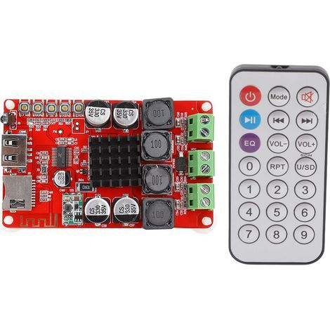 Amplificateur Numérique TPA3116 avec Bluetooth, Lecteur USB/Carte TF et Télécommande (1/5)