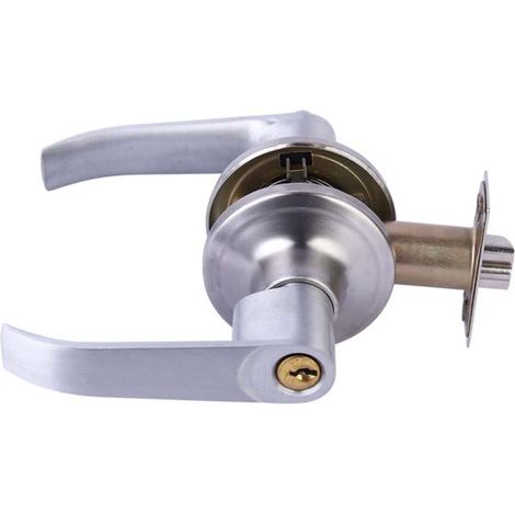 Ensemble de serrure sphérique à trois barres pour porte de salle de bain intérieure, couleur argent (1/5)