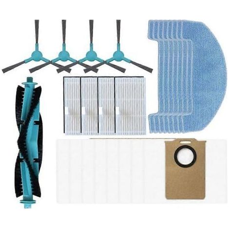Lot de 25 pièces de rechange pour aspirateur Ultenic T20 Pro : brosse principale, brosse latérale, filtre HEPA, chiffon de nettoyage et sac à poussière. (1/5)