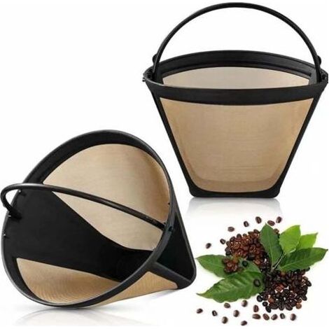 Filtre Café Réutilisable - Maille Acier Inoxydable 100 - Pour Cafetière Goutte à Goutte Américaine Théière - Lot de 2