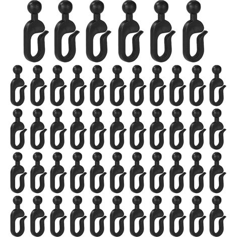 Ganci per gazebo da esterno, 50 ganci per tende resistenti, supporti antivento per reti invisibili, accessori per campeggio e patio, set resistenti per balconi, terrazze, ecc.