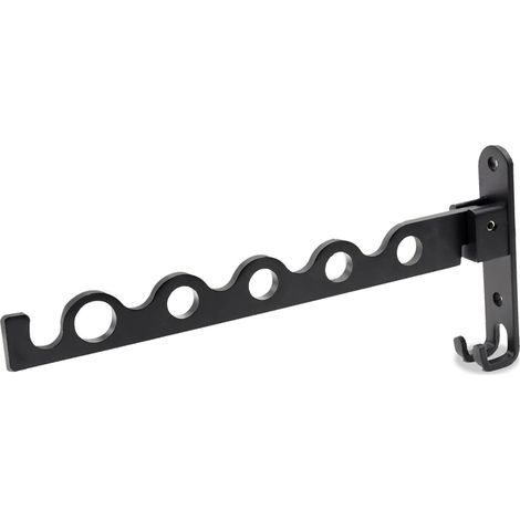 Séchoir Mural Pliable en Aluminium Noir, Séchoir à Linge pour Salle de Bain - 31,2 x 14,3 x 3,1 cm (1/5)
