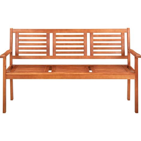 vidaXL Banco de jardín 3 plazas madera maciza de eucalipto 150 cm (1/2)