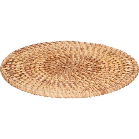 Sous-plat tressé en rotin naturel pour plats chauds et casseroles, diamètre 16cm - Protection table et isolation thermique (1/5)