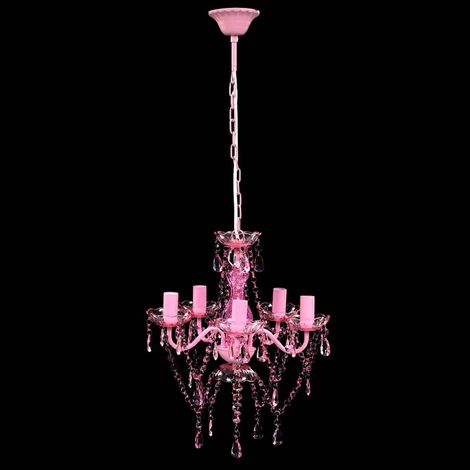 Maison Exclusive - Lustre avec 5 ampoules Crystal rose (1/5)