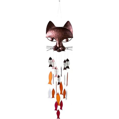 Pendent Grelot Vent Chat Métal Doré Élégant Chaîne Zinc Anti-Vent (1/5)