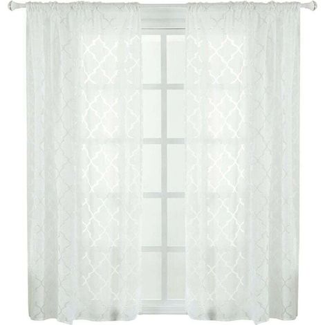 Rideau 100x250cm en Polyester à Beau Motif Moderne - Occultant pour Chambre ou Salon (Bleu) (1/4)