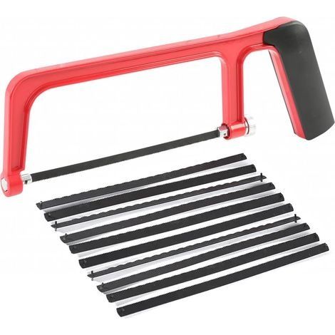 Petite Scie à Métaux, Scie à Métaux Junior, Mini Scie à Métaux, Mini Hand Saw, Scie à Métaux Portable, Petite Scie à Main, Avec 10 Lames de Scie Interchangeables, pour Couper Plastique (1/5)
