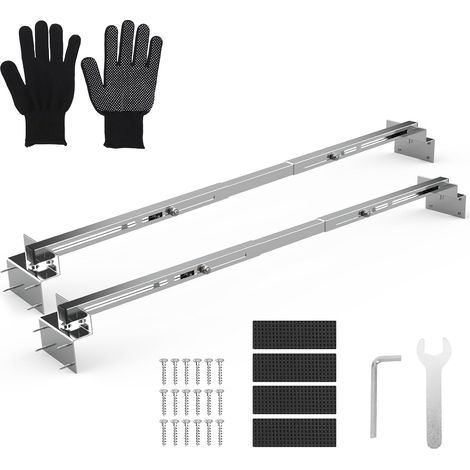 Ej.Life Supports d'évier encastrables, support d'évier réglable en acier inoxydable, installation horizontale, gain de place, kit de réparation robuste pour cuisine, salle de bain (71-100 cm)