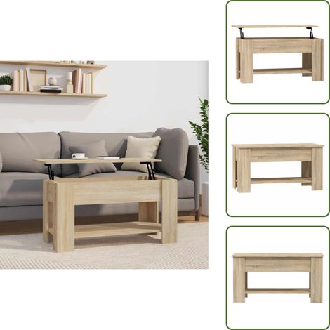 Couchtisch Sonoma-Eiche 101x49x52 cm Holzwerkstoff - Couchtisch - Wohnzimmertisch - Esstisch - Kommode - Regal (1/5)