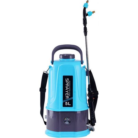 Pulvérisateur Électrique Jardin à Batterie 2000mAh – Pulvérisateur Dorsal 5L avec 5 Buses, Lance en Laiton Réglable, Sangles Confortables pour Jardin et Pelouse (Prise EU) (1/5)