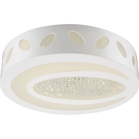 Deckenleuchte Kristall LED Deckenlampe Wohnzimmerleuchte weiß Schlafzimmerlampe, 21W 1250lm 4000K, DxH 40x11 cm