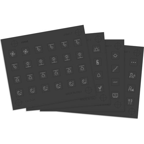 VIMAR - 21847.7 4 hojas de etiquetas de símbolos iluminados