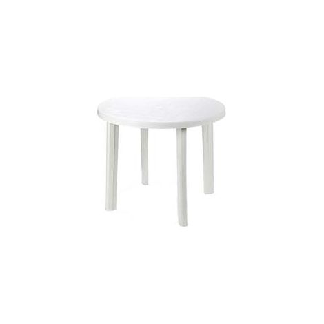 TAVOLO DA GIARDINO TONDO BIANCO CM.90X72H. ø cm.90x72h. peso kg.6,3