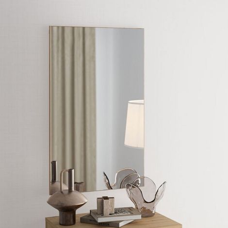 Espejo Cogne, Kit de Montaje en Pared Incluido, Forma Rectangular, Degradado Color Estructura, 51x83h cm Marrón (1/5)