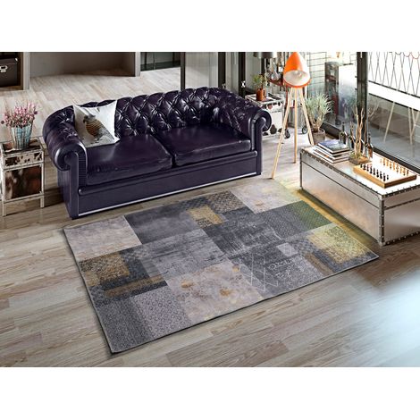 ATTICGO Tapis abstrait lavable NEILA 00 Gris 80x150 cm (1/5)