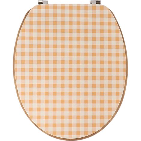 Tapa de inodoro de mdf de 18 pulgadas, diseño estampado, asiento con efecto de bambú y fijaciones de acero inoxidable - vichy - Tendance (1/5)