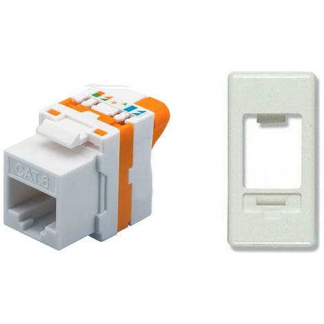 TechLy presa di rete RJ45 UTP Cat.6 tooless + Gewiss System bianca
