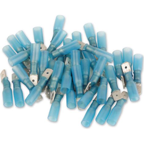 Cosses electriques males thermoretractables bleues sachet de 40