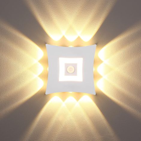 Aplique de pared LED moderno de 18 W para interiores y exteriores con sensor de movimiento PIR, resistente al agua IP65, luz blanca cálida de 3000 K, de aluminio, ideal para jardín. (1/5)