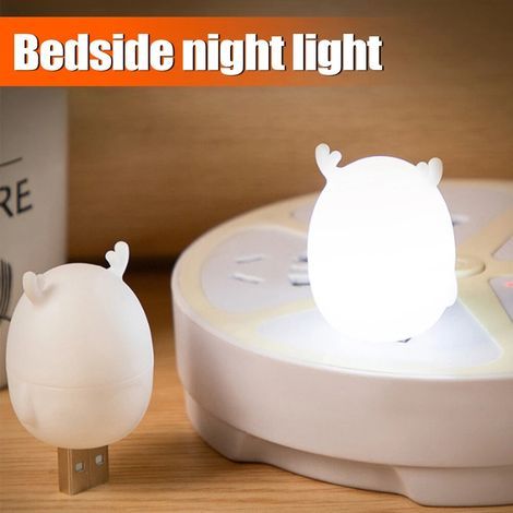 Pack of 10 small USB LED night lights for children, ideal for eye protection, perfect for a child's bedroom or reading, USB powered, made of sheet metal. (1/5)