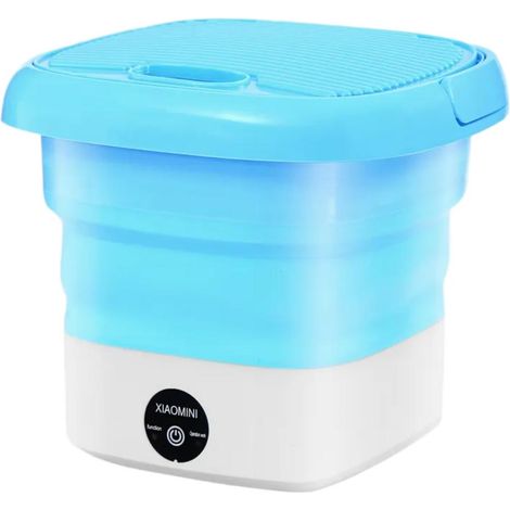 Mini máquina de lavar roupa dobrável, máquina de lavar roupa pequena e portátil - Azul. (1/5)