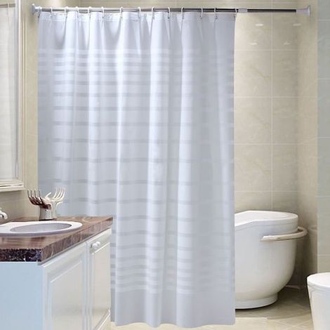 Cortinas de ducha para inodoro, rayas blancas, impermeables, para baño, cortina de puerta, cortina divisoria, cortinas de ducha