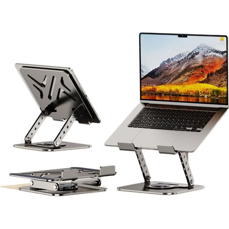 Desktop-Laptopständer, verstellbarer Ständer mit 360° drehbarem Fuß, ergonomischer Ständer für kollaboratives Arbeiten, faltbarer und tragbarer Ständer, kompatibel mit allen Laptops von 10 bis 16 Zoll