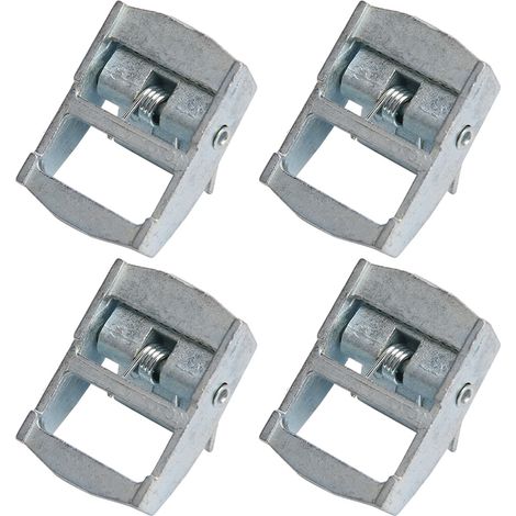 4 Fermoirs en Zinc pour Sangles de Chargement, Tendeur à Cliquet Fixe 25mm, Accessoires de Sangles Lourdes