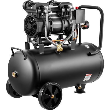 Mophorn 1,5 kW Druckluftkompressor, ölfreier Kompressor mit 30-Liter-Tank, geräuscharmer Betrieb mit 126 L/min bei 6,2 bar & max. 8 bar, tragbarer Luftkompressor mit Rädern und Griff für Werkstatt (1/5)