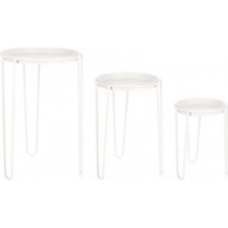 Set 3 Porta Fiore Madelyn Tondo per uso interno ed esterno. -Salmone