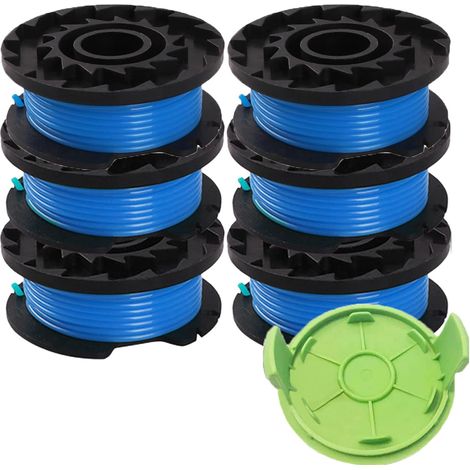 Lot 8 Bobines Fil Désherbeur 29252 Et 29092 Pour Débroussailleuses Greenworks - Ligne 0.2 Cm Avec Capuchons (1/5)