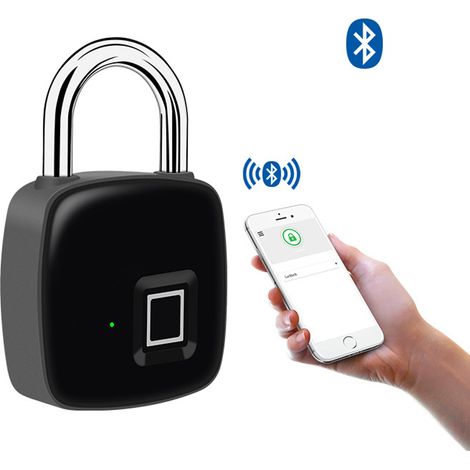 Cadenas Bluetooth intelligente, serrure à empreinte digitale étanche sans clé, antivol de sécurité pour porte, sac, tiroir, valise, verrou porte (1/5)