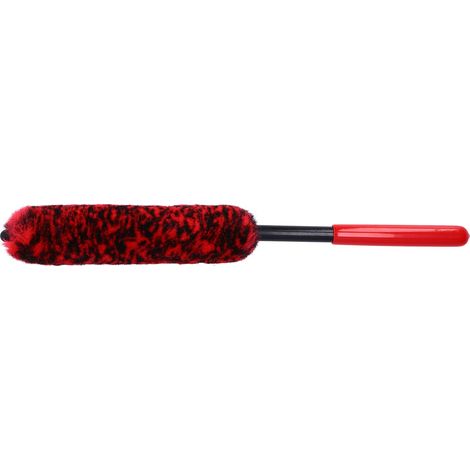 Brosse de nettoyage de jantes voiture universelle, manche long flexible, brosse de détail pneu, rouge (1/5)