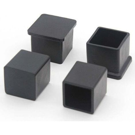 Set di 10 tappi quadrati antiscivolo in gomma per gambe di sedie – 20 x 20 mm – Per pavimenti duri – Riduzione del rumore e protezione dei mobili (1/5)
