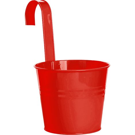 Seau À Fleurs - Suspension Métallique - Pour Balcon Jardin Terrasse - 13 x 21 cm - 1 Pièce (1/5)