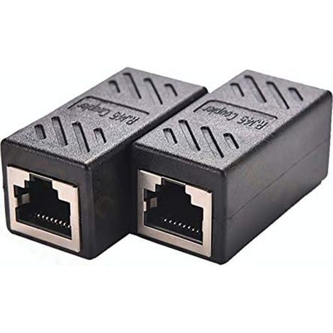 Lot de 2 coupleurs RJ45 pour câbles Ethernet, connecteur LAN, rallonge de câble Ethernet Cat7/Cat6/Cat5e, adaptateur femelle-femelle (1/5)
