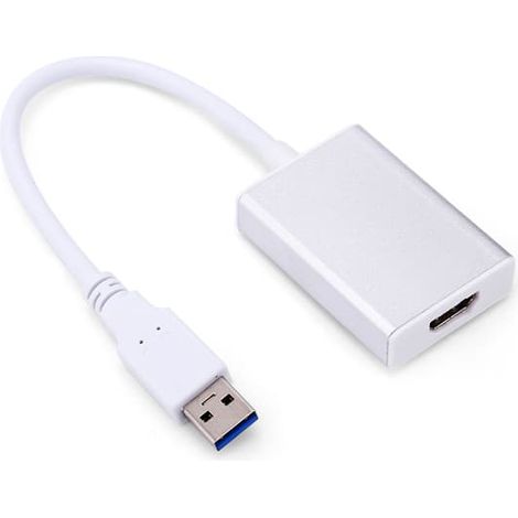 Câble adaptateur USB 3.0 vers HDMI pour PC, convertisseur vidéo 1080p, blanc (1/5)