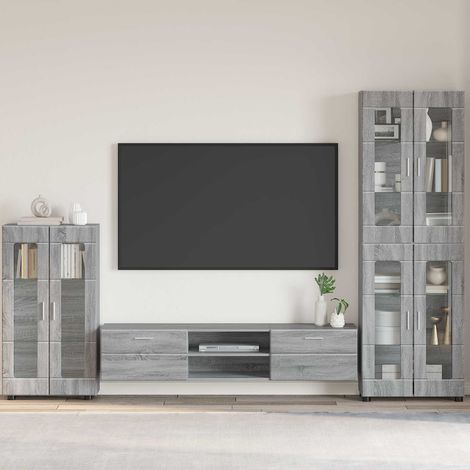 vidaXL Buffet FLORIN 55,5 x 29 x 100 cm Sonoma gris Bois d'ingénierie (1/5)